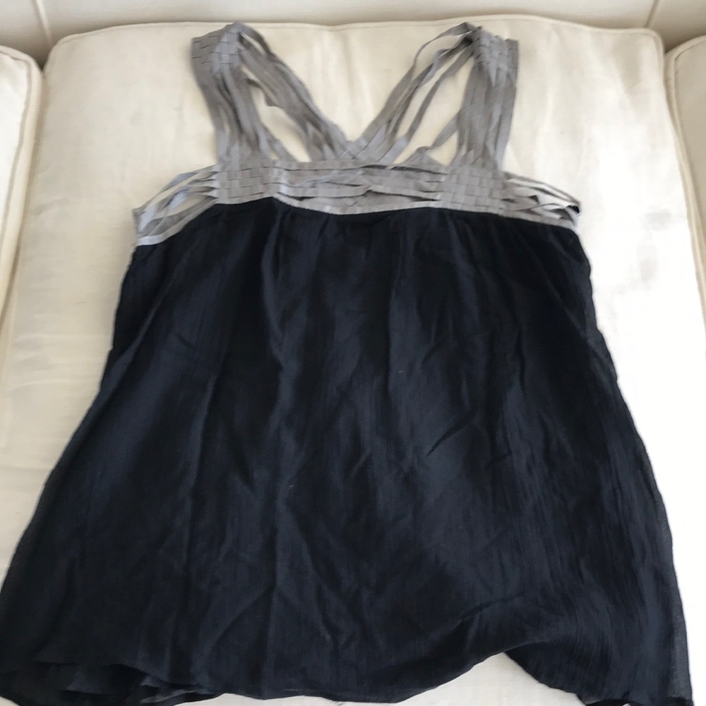 Black and gray multi strap tank top. Size M